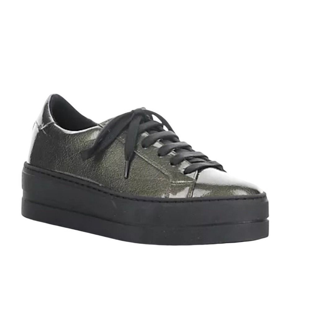 Bos. & Co. Maya‎ Sneakers Metallic Olive Green Leather Platform Sneakers SZ 8.5